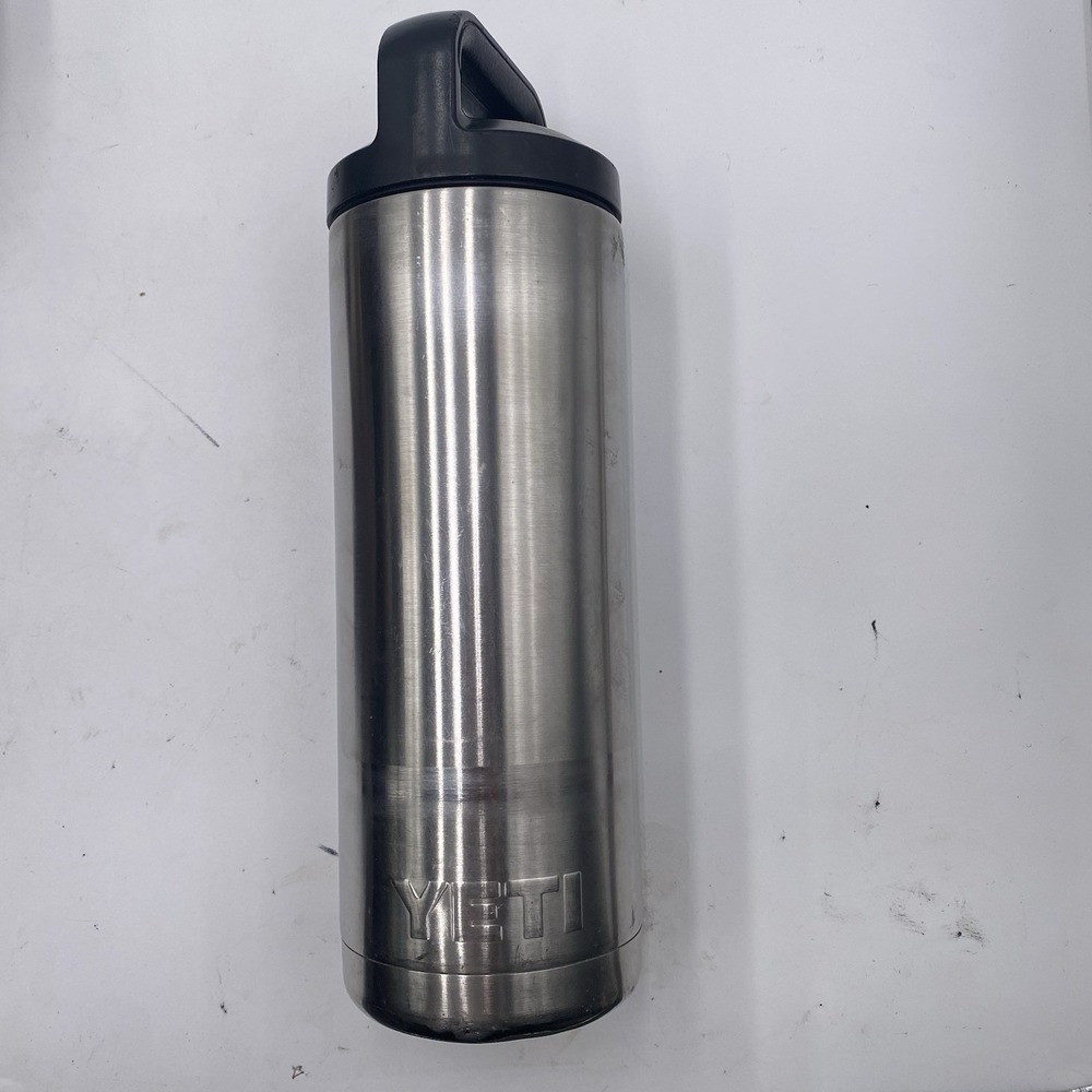 YETI Rambler 18 oz Stainless Steel Silver Bottle Standard Cap Water Bottle